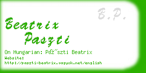beatrix paszti business card